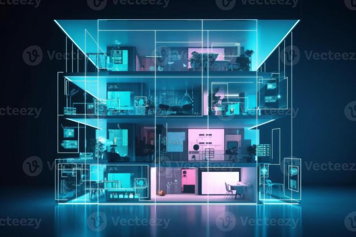 Premium AI Image | Artificial Intelligence a smart big home ai big data ... How Predictive AI Enhances Smart Home Experience
